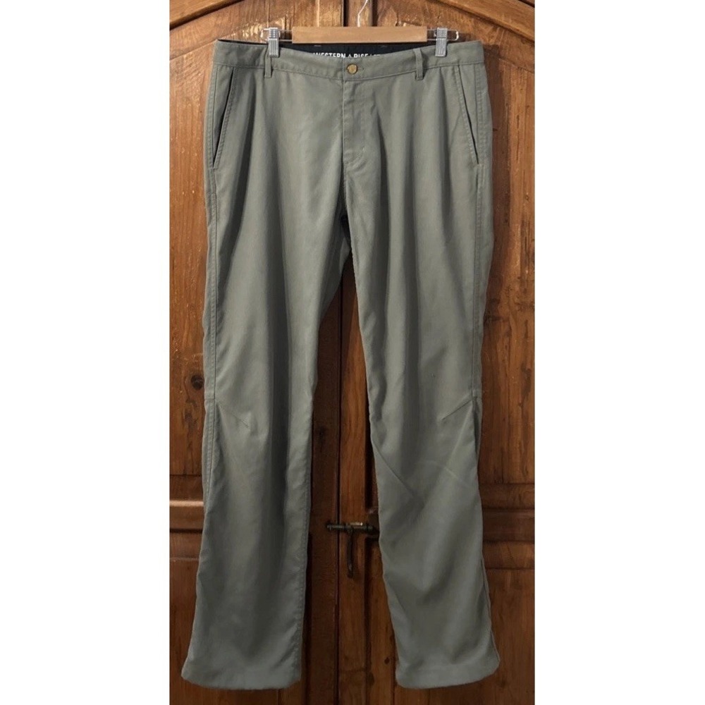 Mens Western Rise Slim Fit Pants Chinos Sz 36 Nylon Blend Stretch